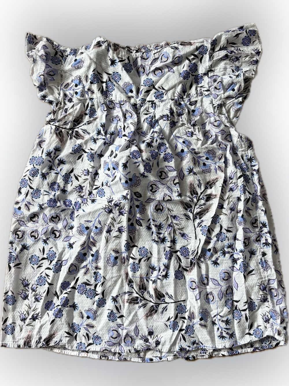 LOFT floral babydoll summer blouse Size XS